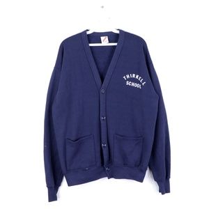 80s Mens Medium Thrikell School Detroit Sweater